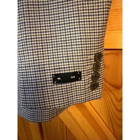 Express Men's $298 Slim Houndstooth Flannel Suit Jacket size 40L nwt (6308) - Picture 4 of 9